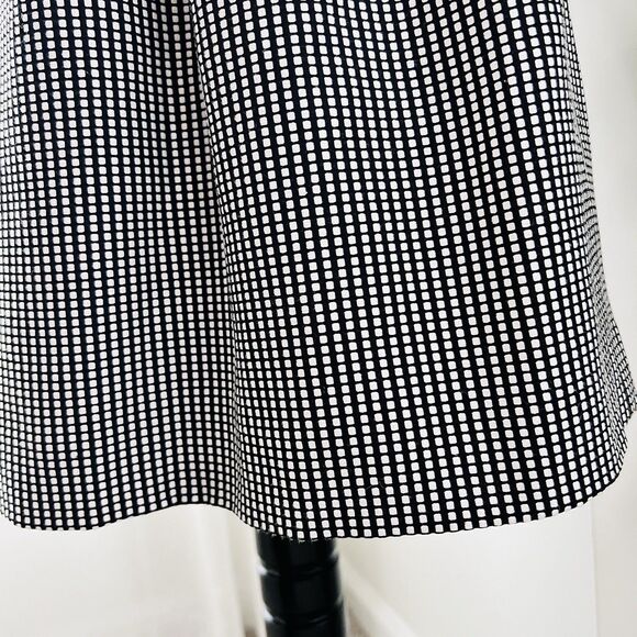 Gianni Bini Black & White Checked Pleated Flare Lined Gorgeous Skirt - Small - Picture 4 of 8